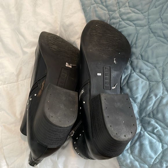 Esprit Studded Ankle Boots Side Zipper Black Size 8.5 - Picture 4 of 6
